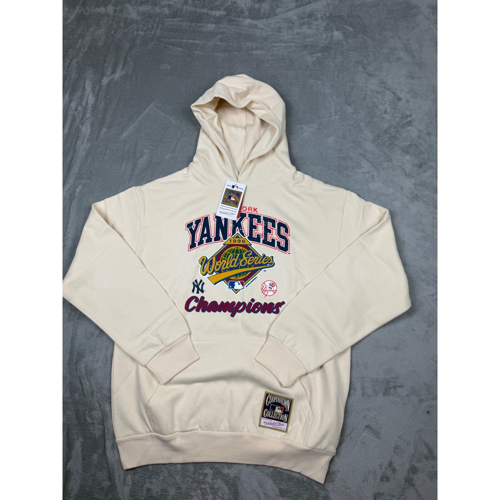 Mitchell & Ness Hoodie Mens Large Cream New York Yankees 1996 World Series